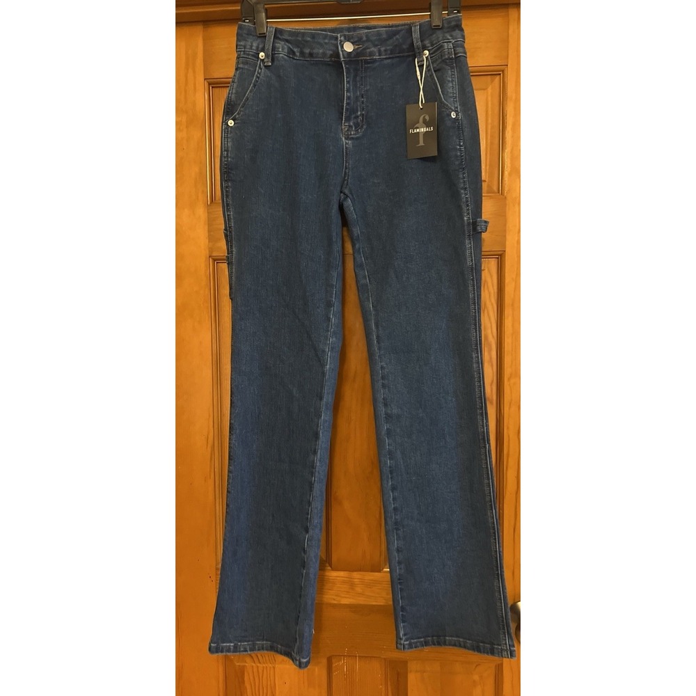 Flamingals Women's Jeans Straight Leg Carpenter Style Sz Medium 32 Inseam